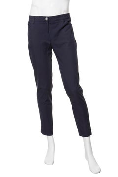 Brunello Cucinelli Navy Blue Cotton-Stretch Tailored Pants, Size IT 48 / US 32