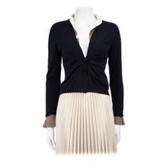 Brunello Cucinelli Navy Cashmere Knit Cardigan Size S