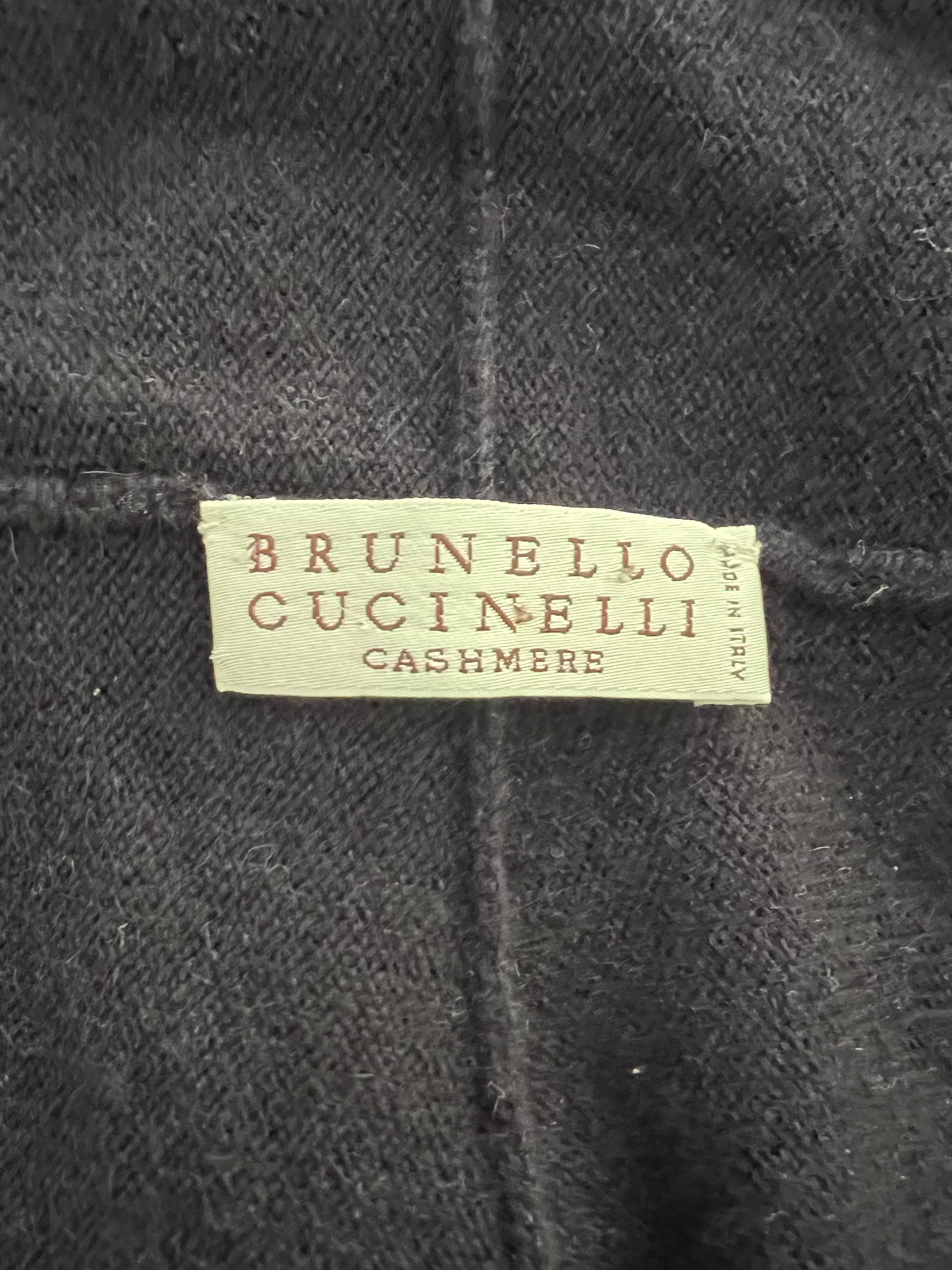 Women's or Men's Brunello Cucinelli Navy Cashmere Sweater Cardigan For Sale