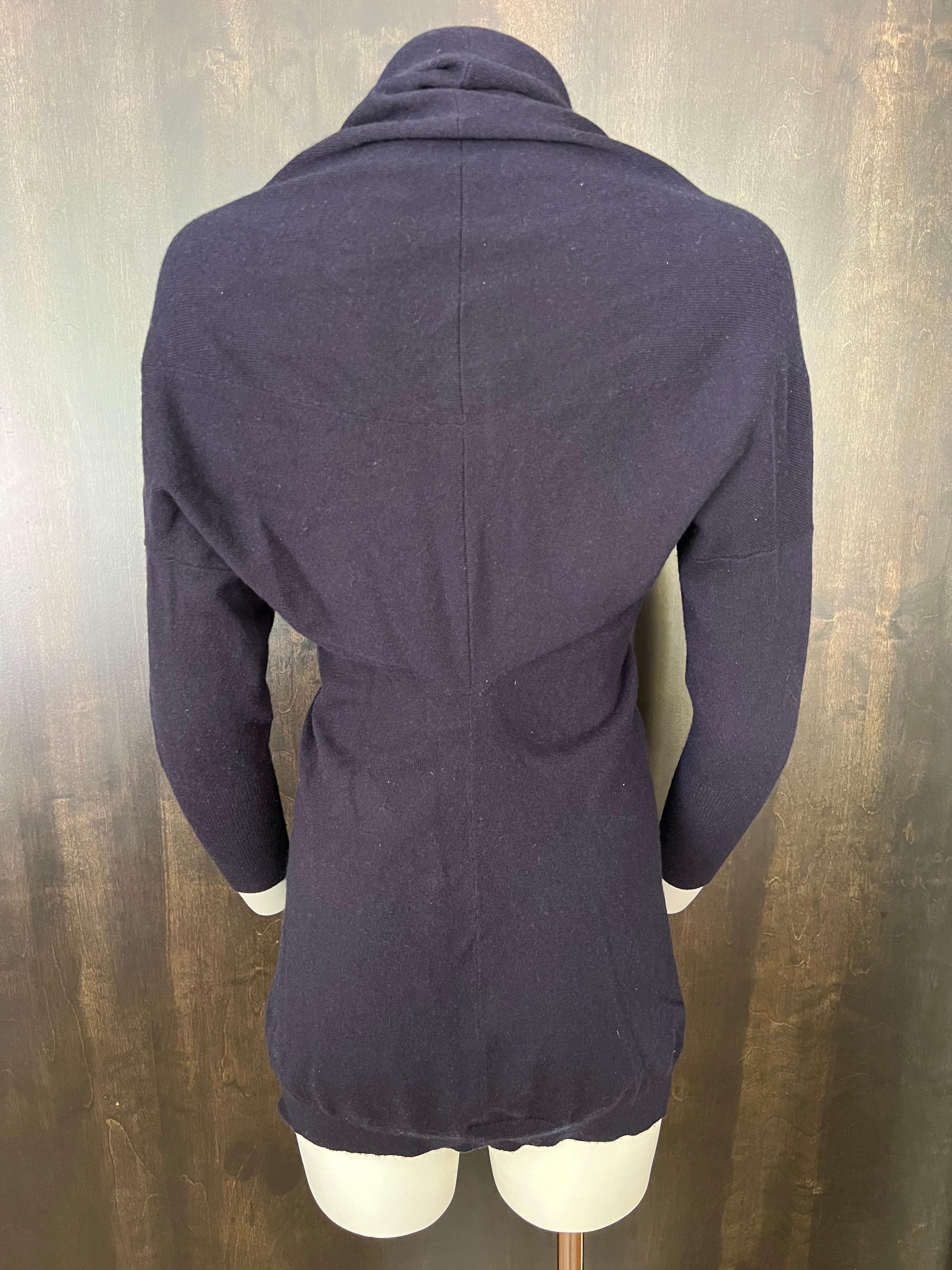 Brunello Cucinelli Navy Cashmere Sweater Cardigan For Sale 1