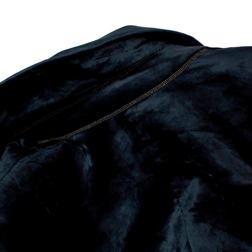 Brunello Cucinelli Navy Crushed Velvet Double-Breastsed Blazer For Sale 4