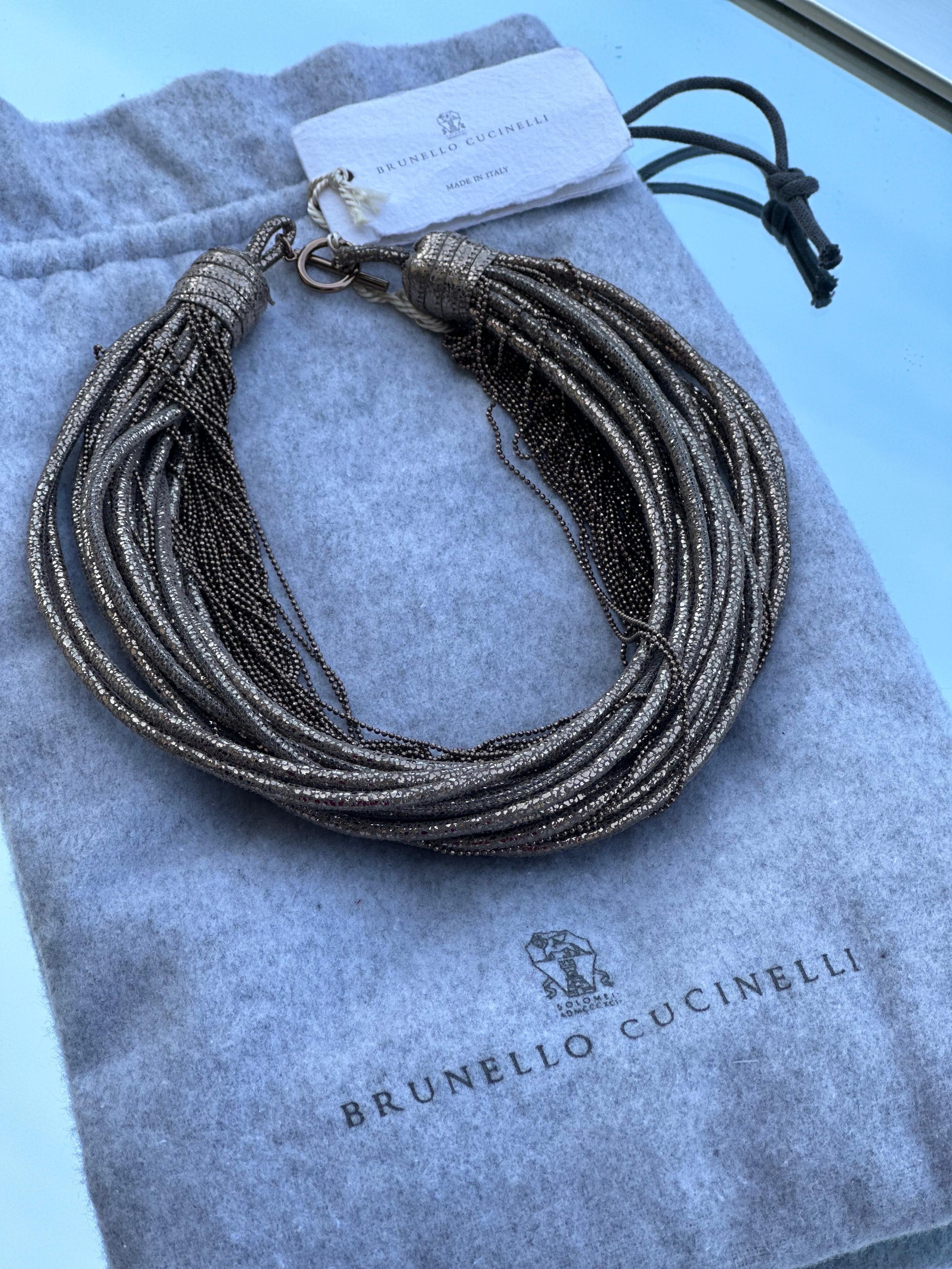 Black Brunello Cucinelli necklace For Sale