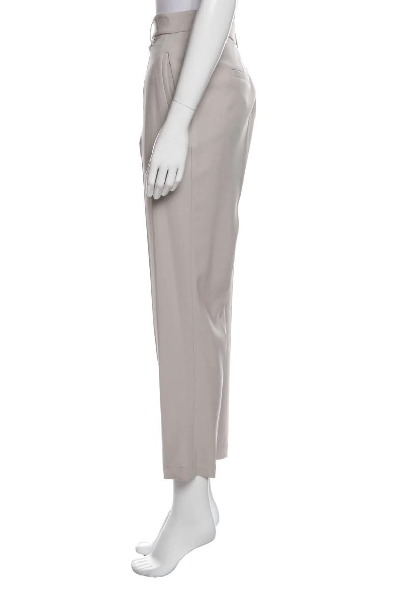 Gray Brunello Cucinelli Neutral Straight Leg Pants, size M For Sale