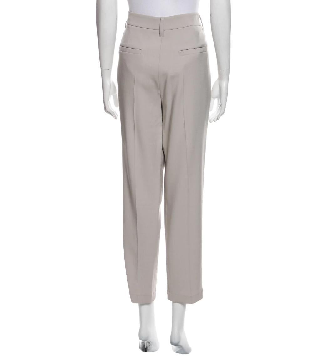 Brunello Cucinelli Neutral Straight Leg Pants, size M In New Condition For Sale In New York, NY