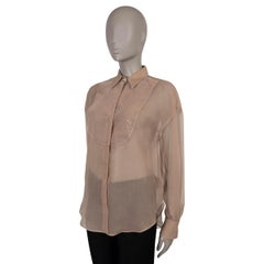 BRUNELLO CUCINELLI nude pink silk 2022 SEQUIN BIB ORGANZA Shirt S