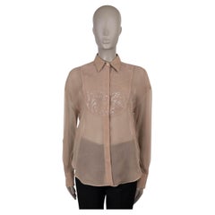 BRUNELLO CUCINELLI nude pink silk 2022 SEQUIN BIB ORGANZA Shirt S