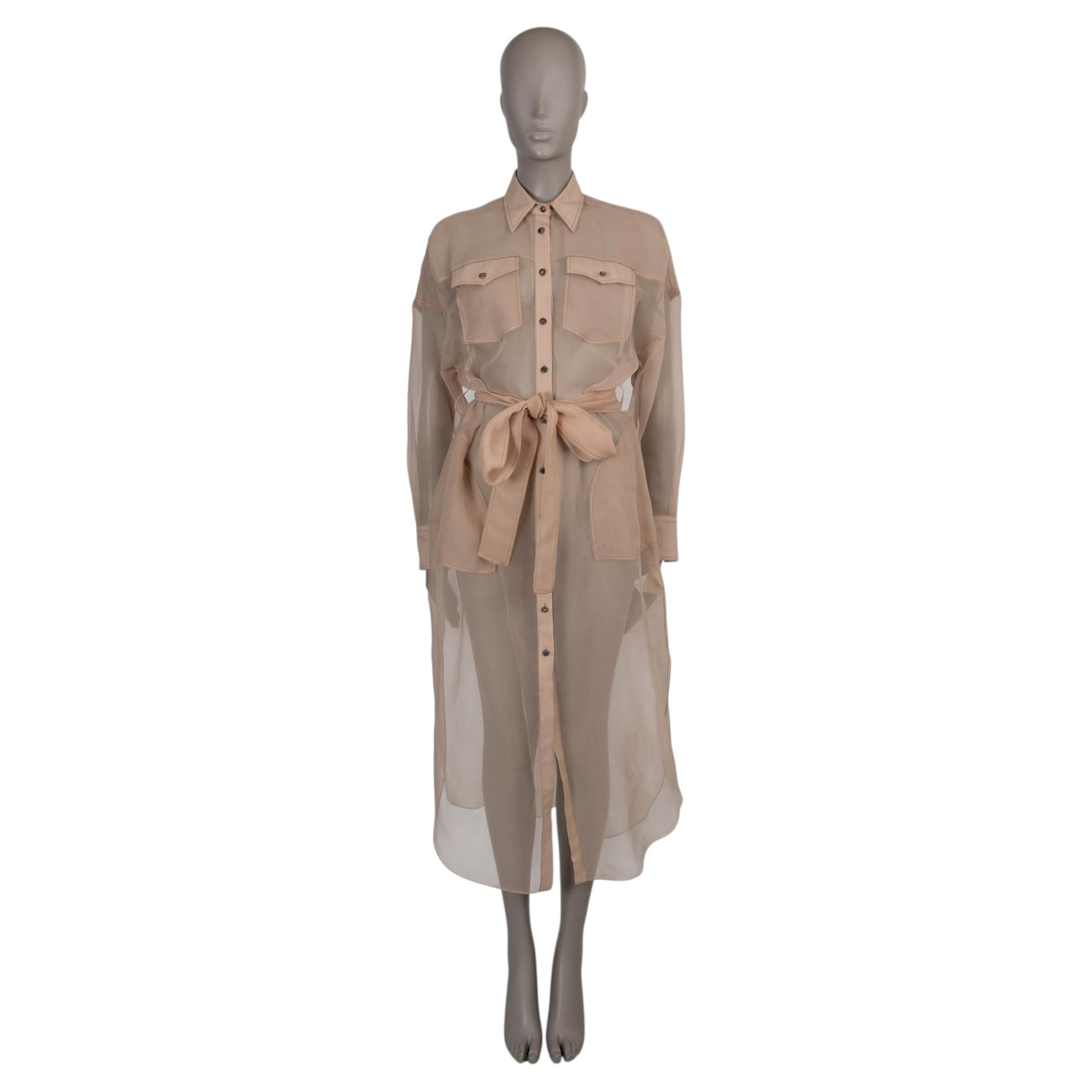 Brunello Cucinelli in seta nuda 2020 con cintura ORGANZA TRENCH Giacca M.