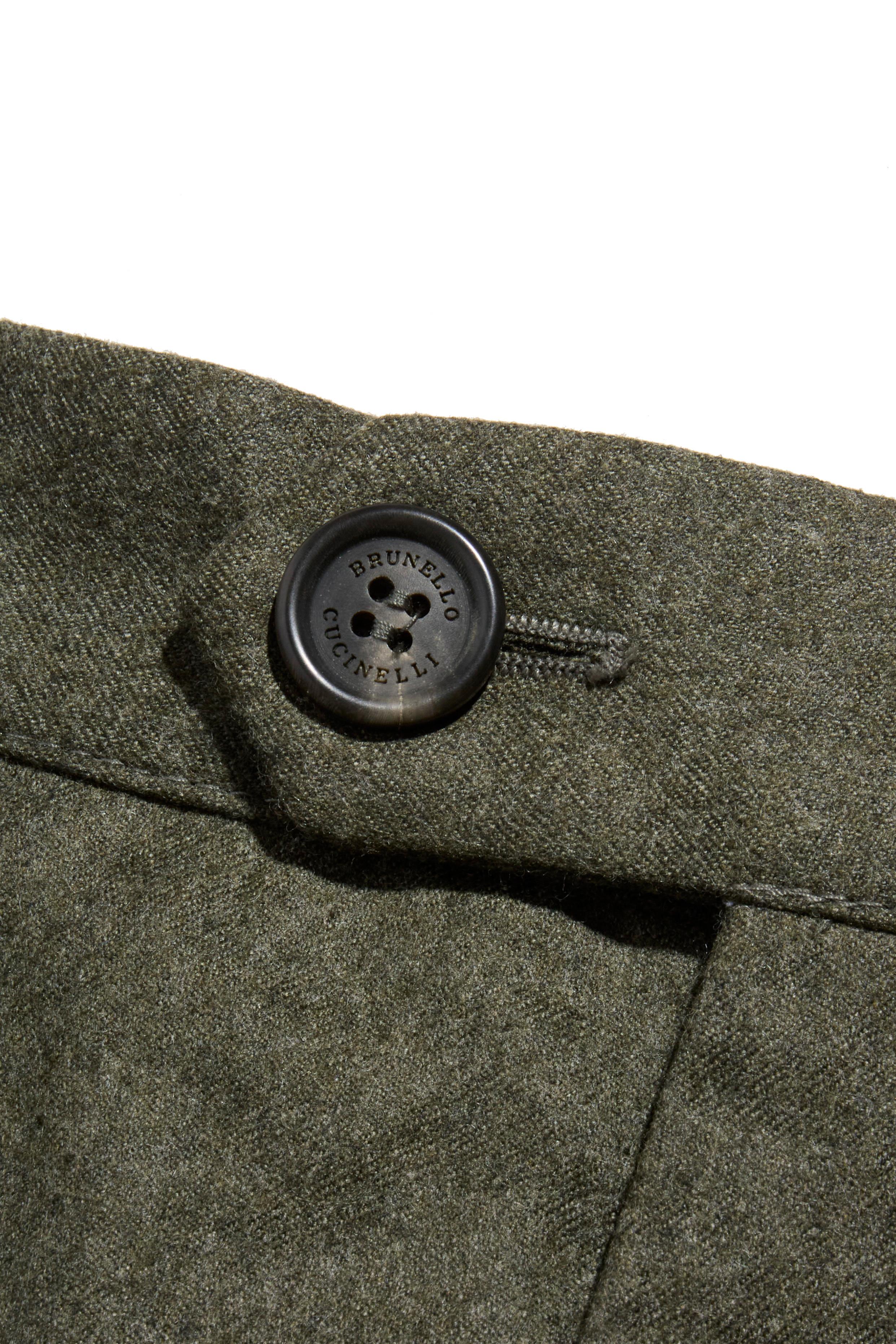 Brunello Cucinelli Pantalon cargo en laine vert olive Taille 48 Pour hommes en vente