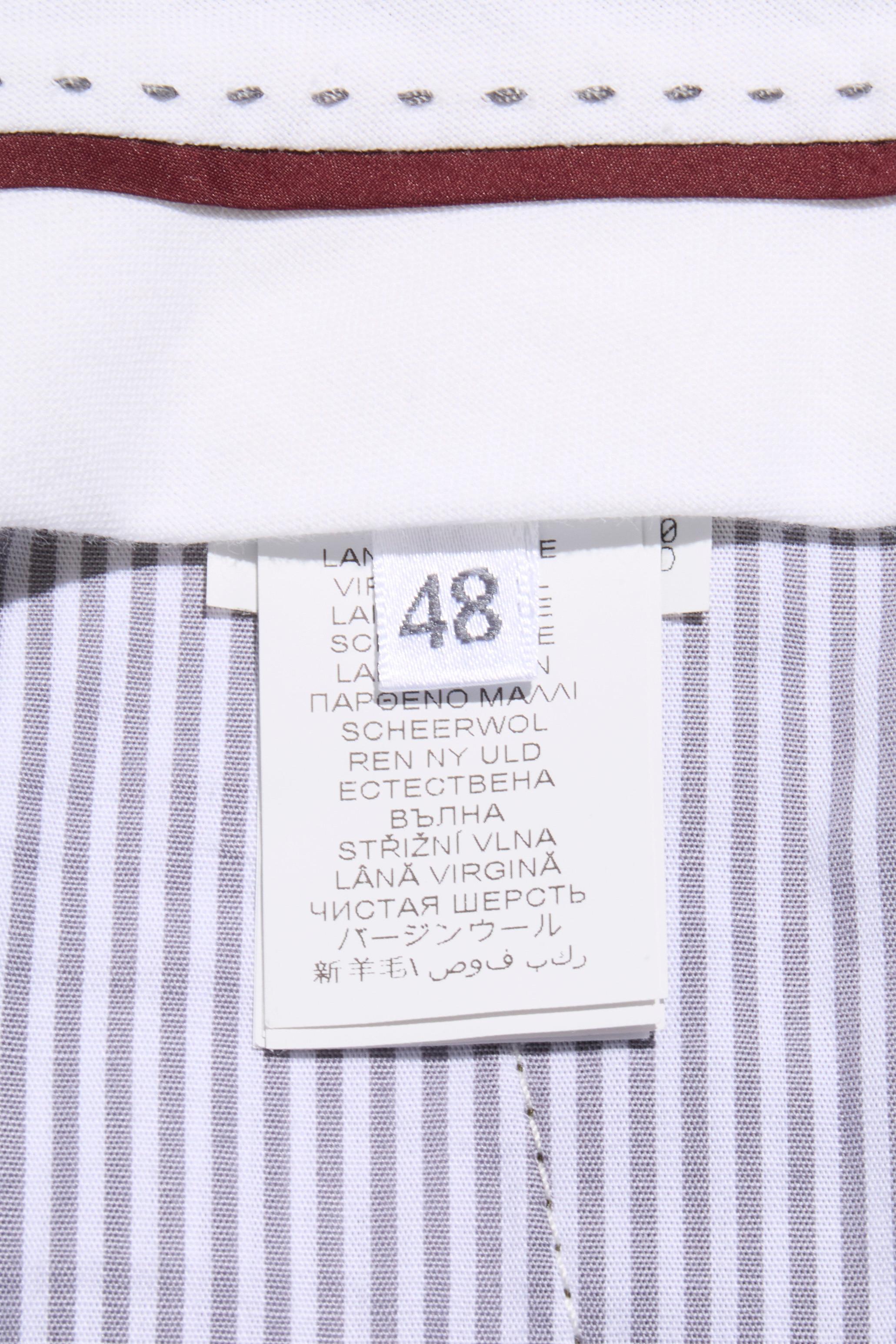 Brunello Cucinelli Pantalon cargo en laine vert olive Taille 48 en vente 3