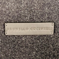 BRUNELLO CUCINELLI Eine Größe Grau Wolle Flanell Schuh Organizer Zip Up Reisetasche