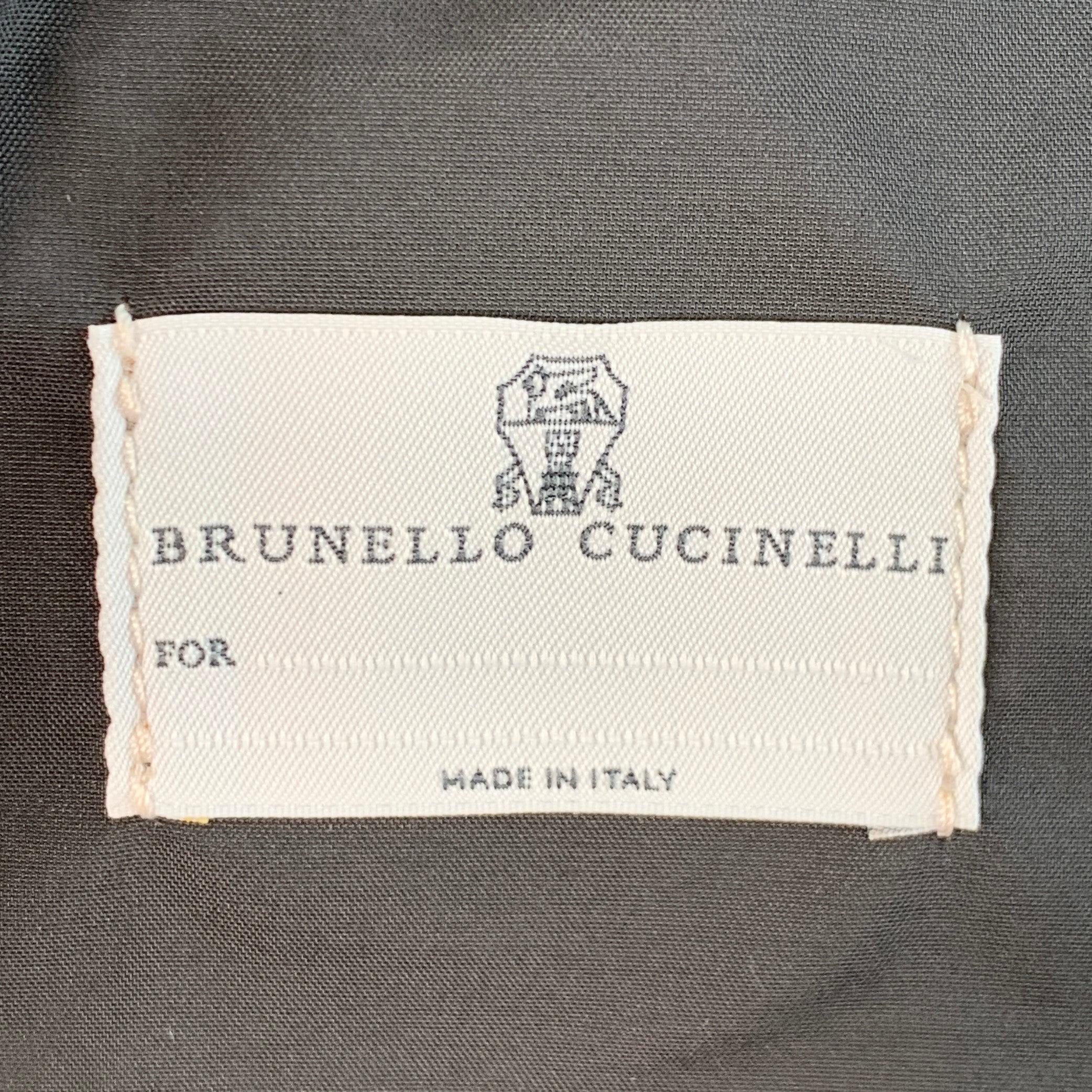 BRUNELLO CUCINELLI Eine Größe Grau Wolle Flanell Schuh Organizer Zip Up Reisetasche Herren im Angebot