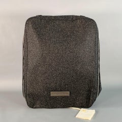 BRUNELLO CUCINELLI Eine Größe Grau Wolle Flanell Schuh Organizer Zip Up Reisetasche