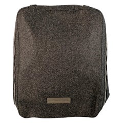 BRUNELLO CUCINELLI Eine Größe Grau Wolle Flanell Schuh Organizer Zip Up Reisetasche