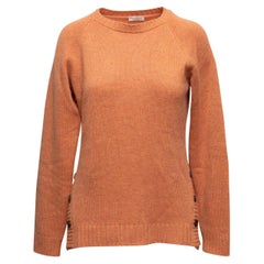 Brunello Cucinelli Orange Cashmere Elbow Patch Sweater