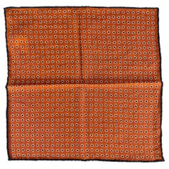 BRUNELLO CUCINELLI - Carré de poche à motif marguerite - Orange - Bleu marine