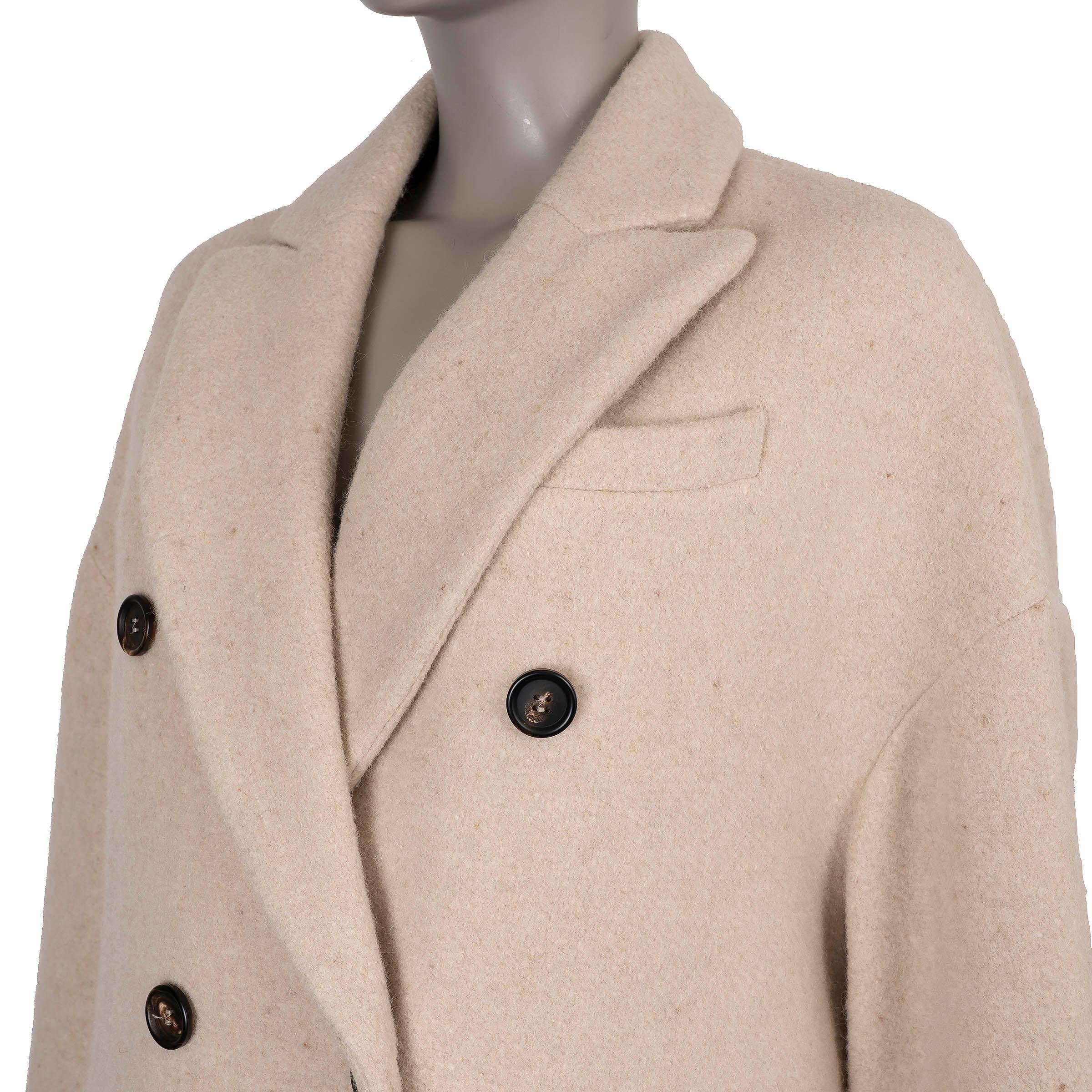 Donna Brunello Cucinelli beige pallido in alpaca 2020 Giacca a doppio petto 42 M. in vendita
