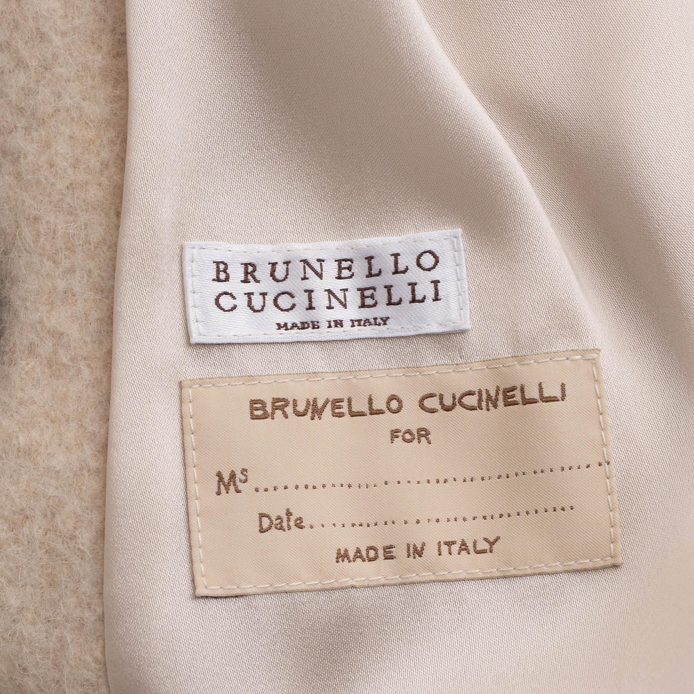 Brunello Cucinelli beige pallido in alpaca 2020 Giacca a doppio petto 42 M. in vendita 1