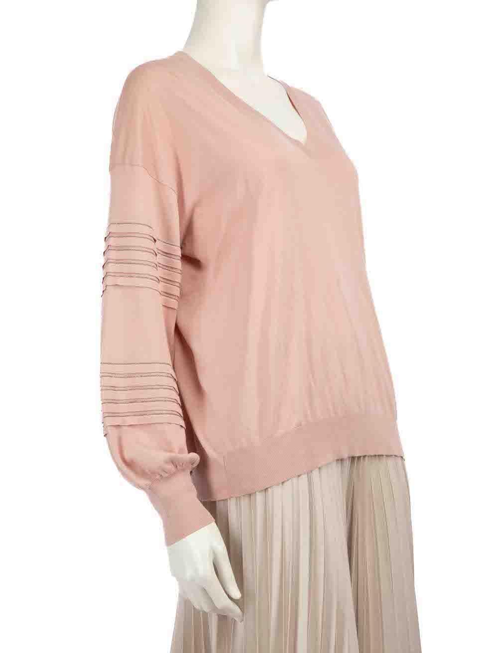 L'ÉTAT est très bon. Cet article de revente Brunello Cucinelli d'occasion ne présente pratiquement aucune trace d'usure visible sur le pull.
  
  
  
  Détails
  
  
  Rose
  
  Coton
  
  Pull en tricot
  
  Manches longues
  
  V.I.I.
  
  Manches