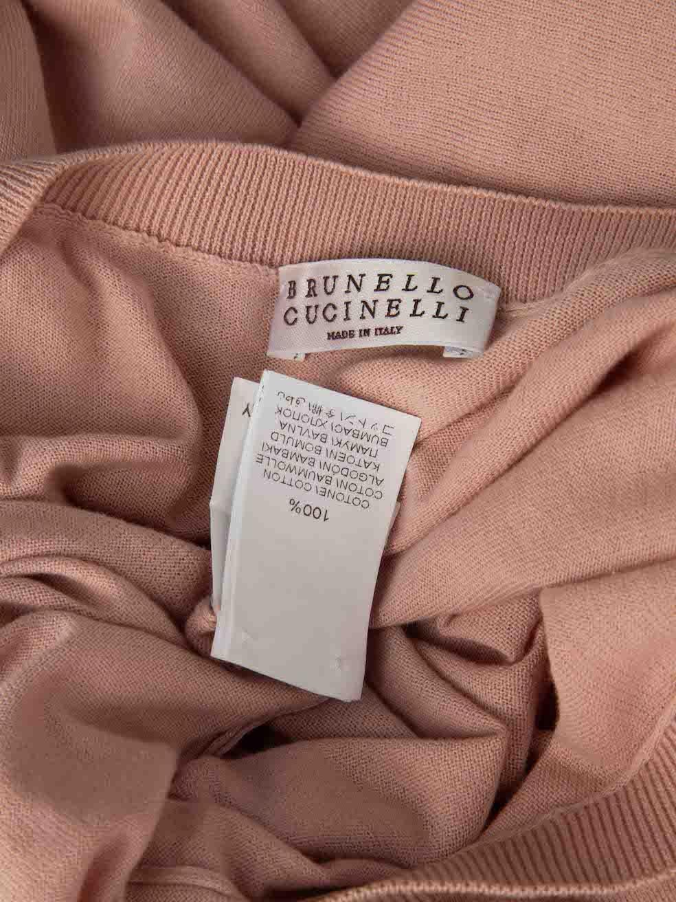 Brunello Cucinelli - Pull rose orné de perles, taille M Pour femmes en vente