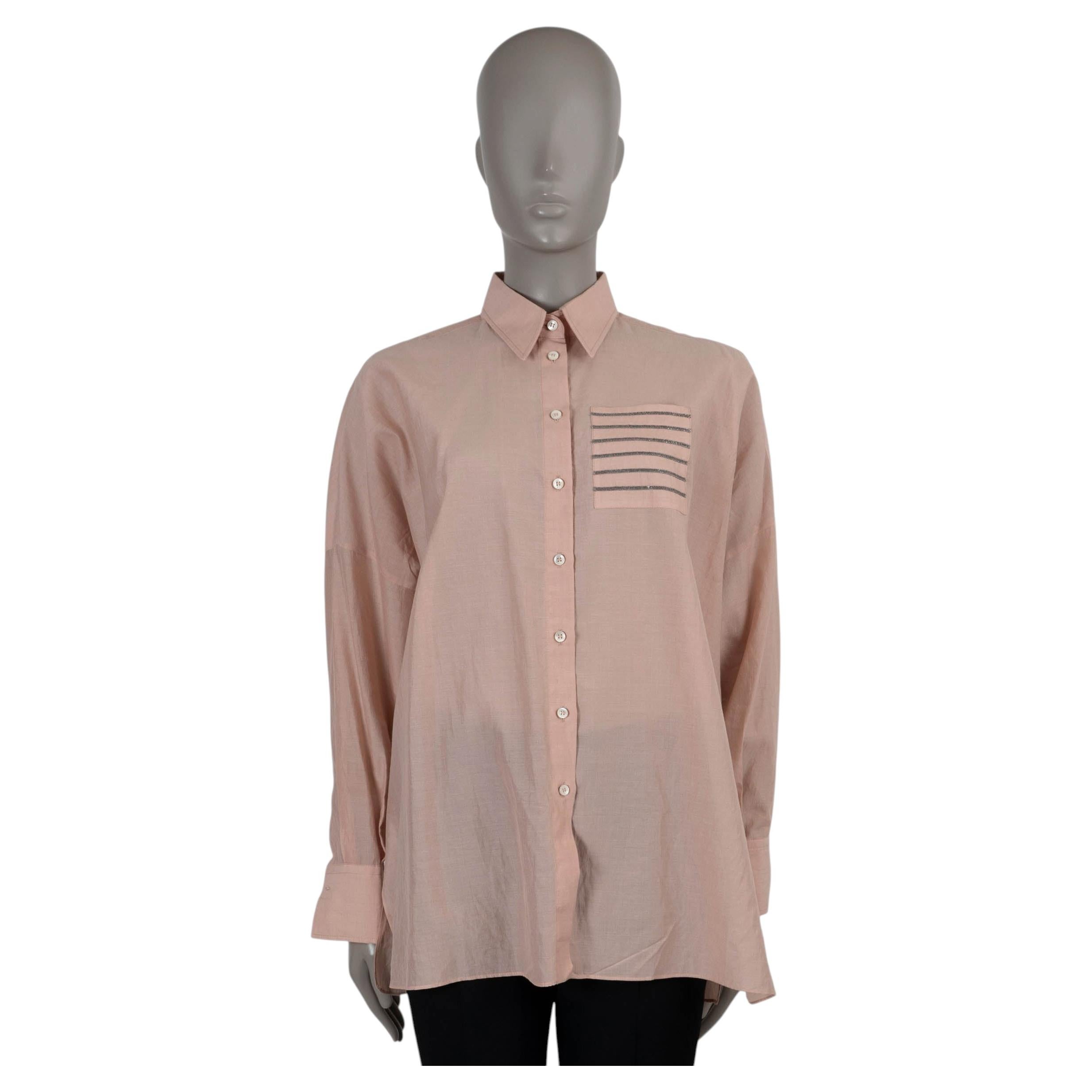 BRUNELLO CUCINELLI pink cotton 2020 MONILI OVERSIZED Shirt S