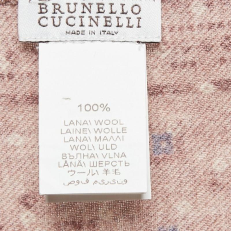 Brunello Cucinelli Pañuelo de lana estampado rosa Marrón en venta