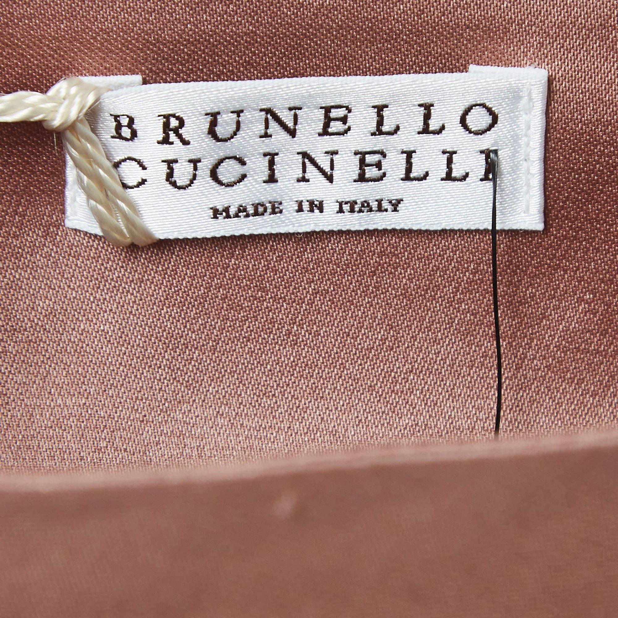 Brunello Cucinelli Pink Satin Asymmetric Midi Skirt L For Sale 1