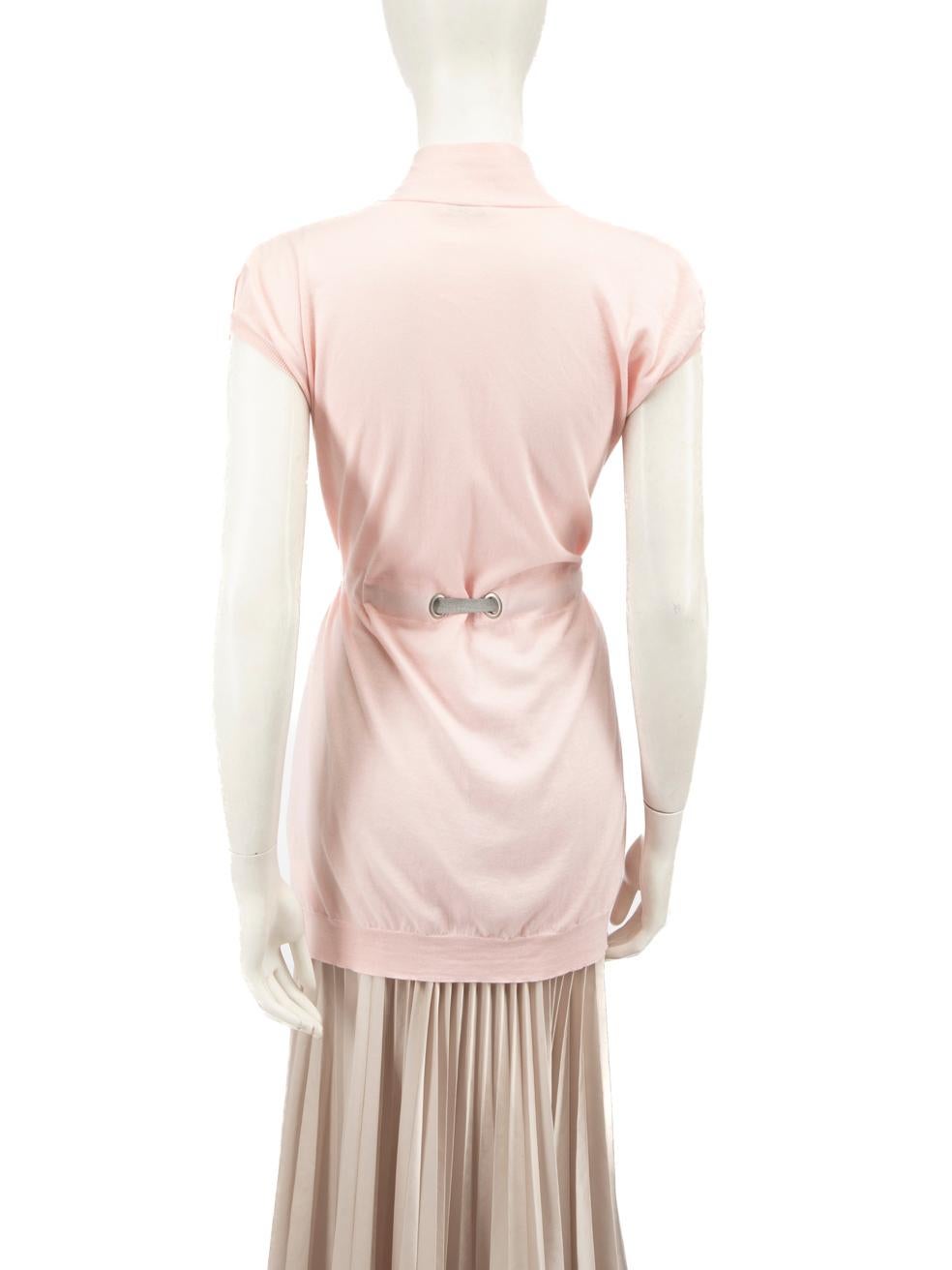 Beige Brunello Cucinelli Pink Short Sleeve Cardigan Size S For Sale