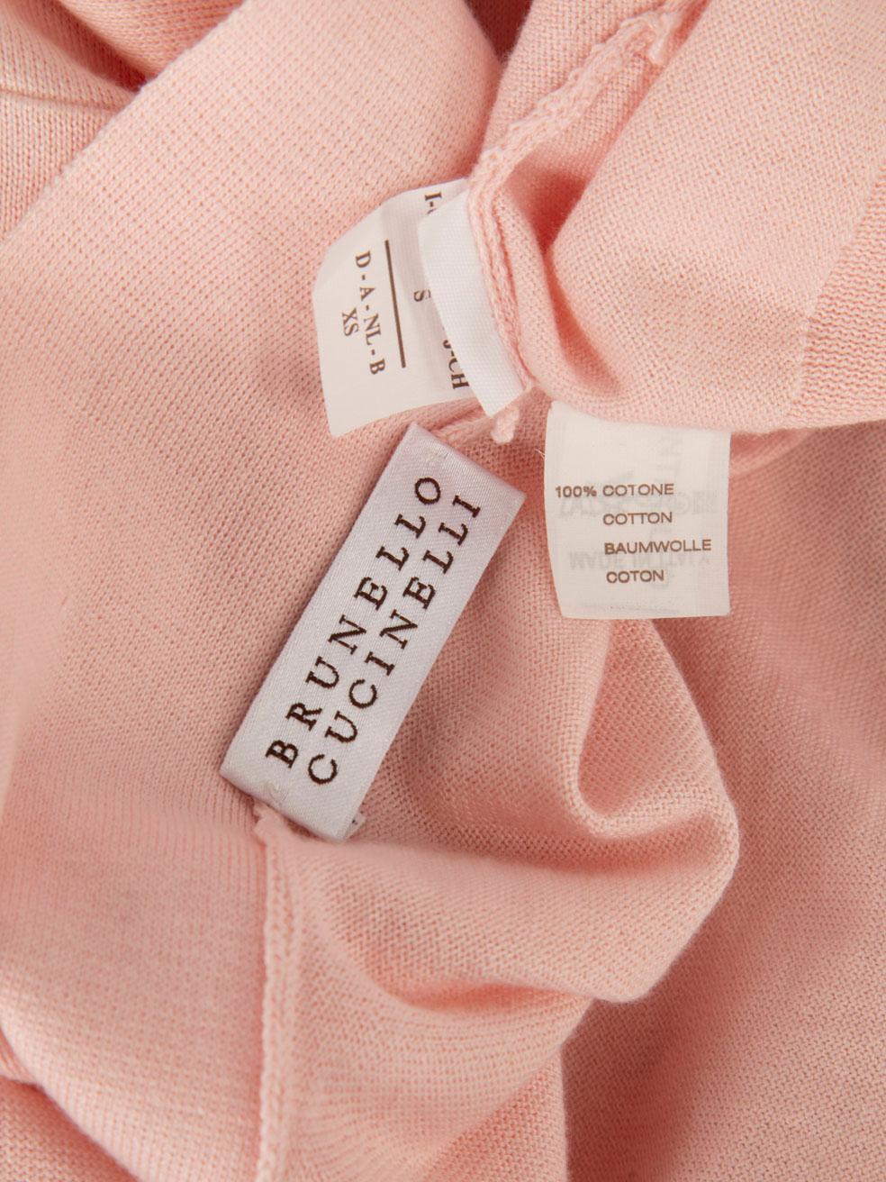 Brunello Cucinelli Pink Short Sleeve Cardigan Size S For Sale 4