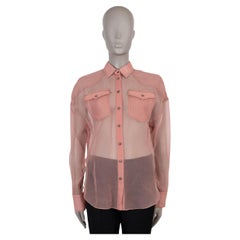 BRUNELLO CUCINELLI rose soie 2020 ORGANZA WESTERN Chemise M.