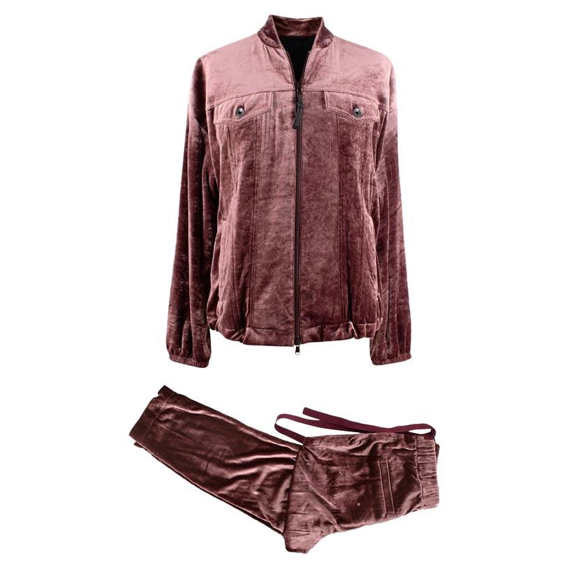 Brunello Cucinelli Pink Velvet Jacket & Trousers For Sale