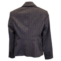 Brunello Cucinelli Blazer mit Nadelstreifen aus grauer Wolle
