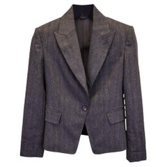 Brunello Cucinelli Blazer mit Nadelstreifen aus grauer Wolle