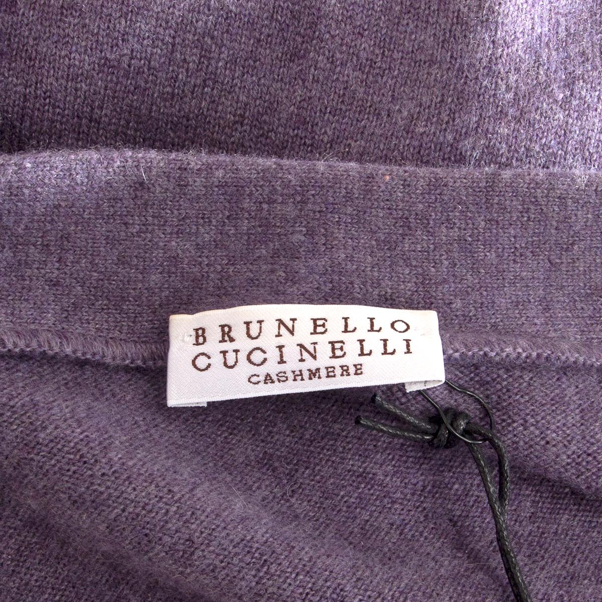 BRUNELLO CUCINELLI purple cashmere LONG CUT Cardigan Sweater L For Sale 1