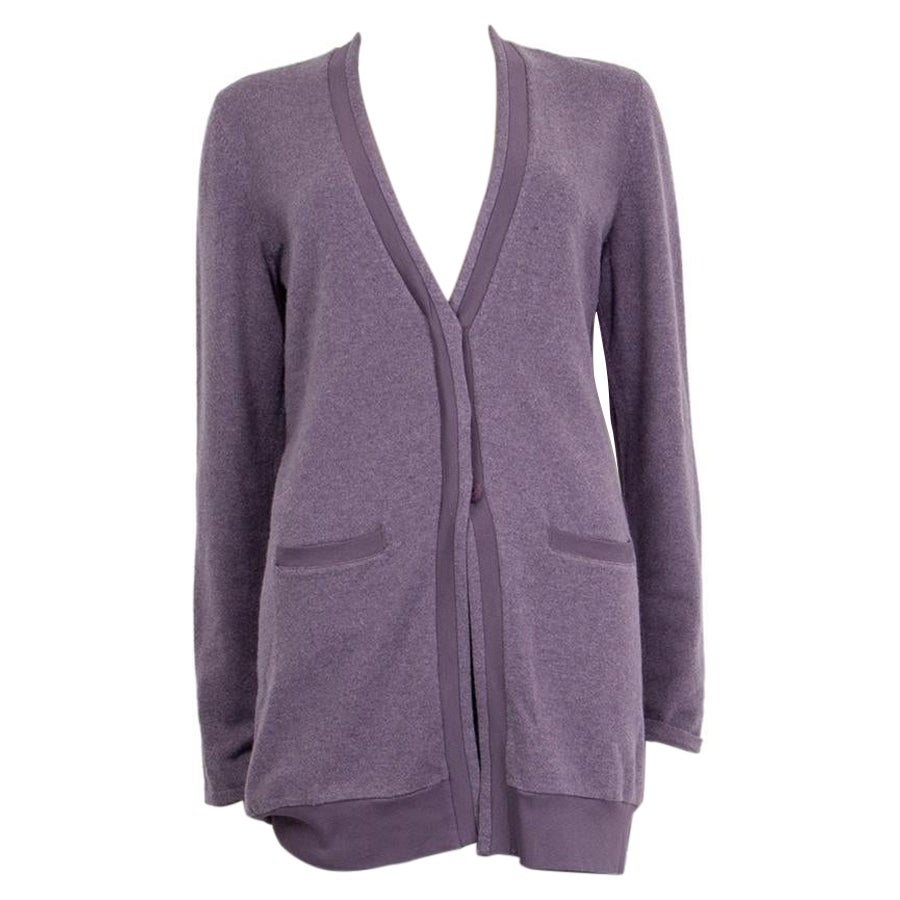 BRUNELLO CUCINELLI cachemira morada LONG CUT Cárdigan Jersey L