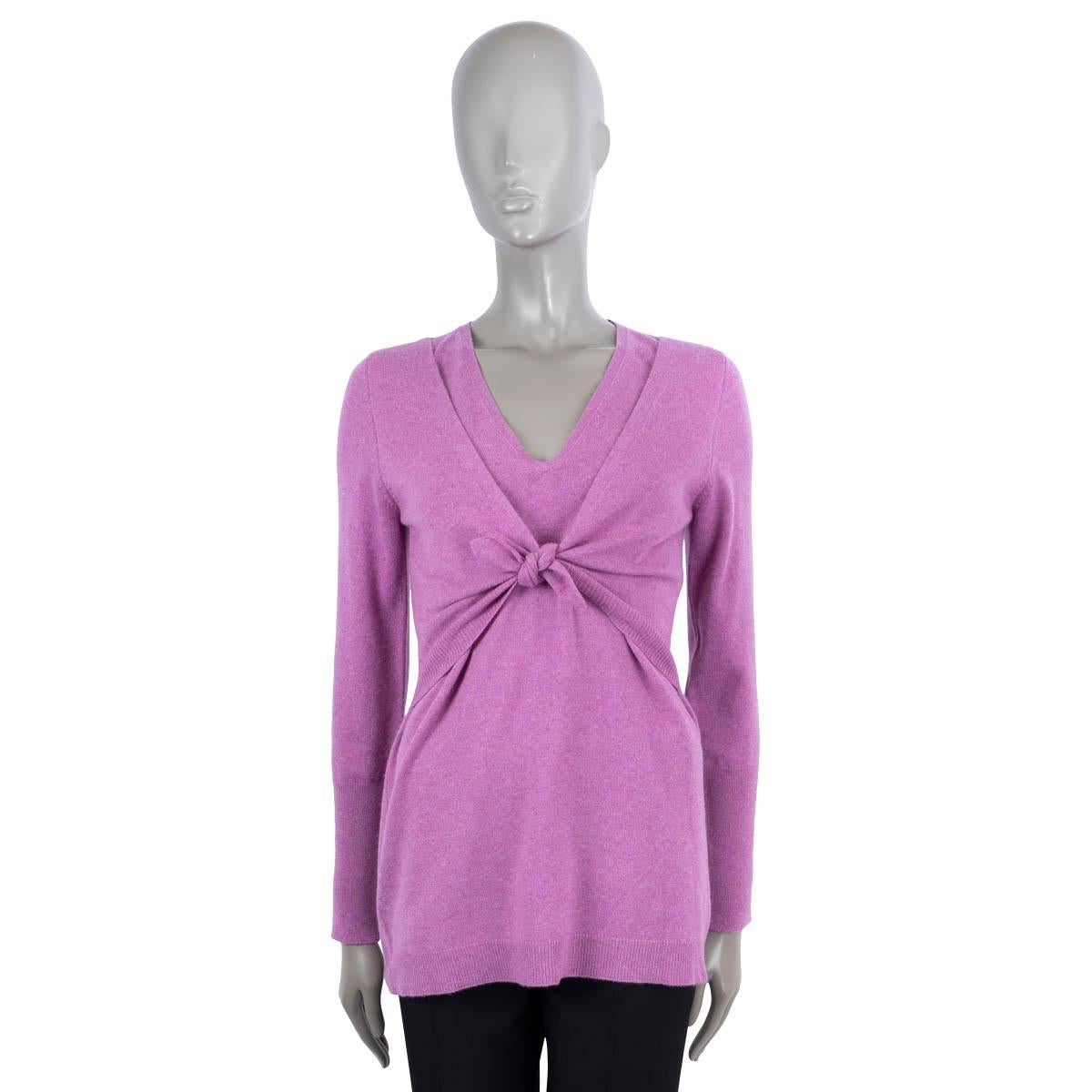 Purple BRUNELLO CUCINELLI purple cashmere TIE-FRONT LAYERED Sweater S For Sale
