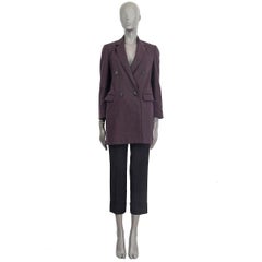 BRUNELLO CUCINELLI purple cotton blend DOUBLE BREASTED Blazer Jacket 42 M