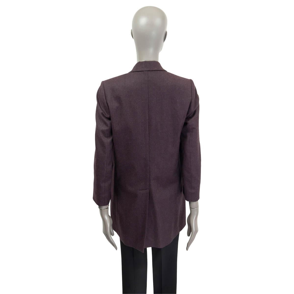 BRUNELLO CUCINELLI purple cotton blend DOUBLE BREASTED Blazer Jacket 42 M In Excellent Condition For Sale In Zürich, CH