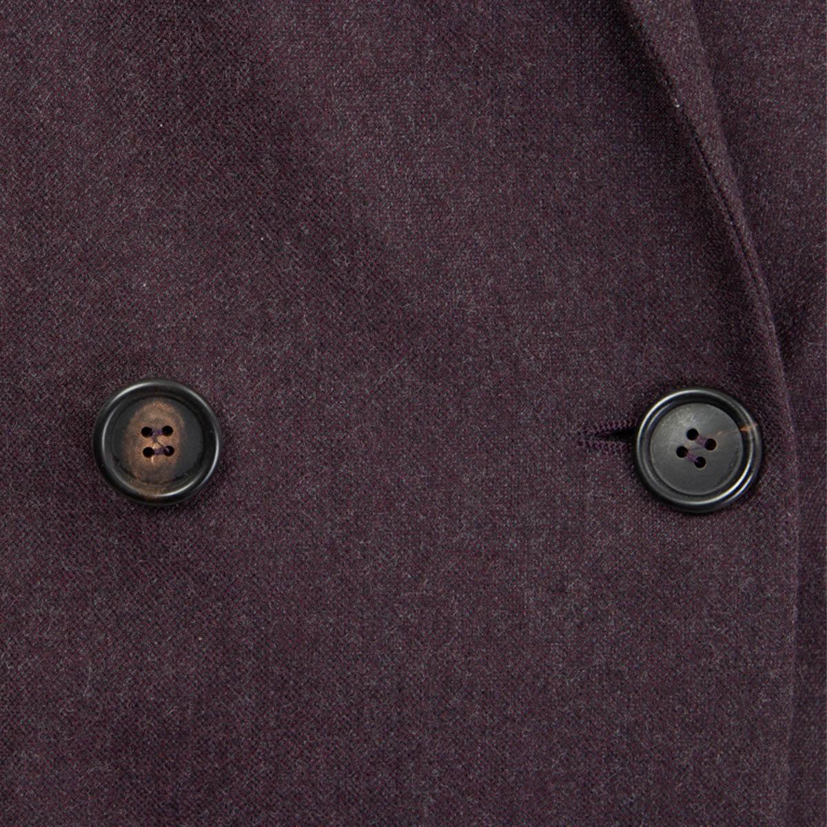 Women's BRUNELLO CUCINELLI purple cotton blend DOUBLE BREASTED Blazer Jacket 42 M For Sale