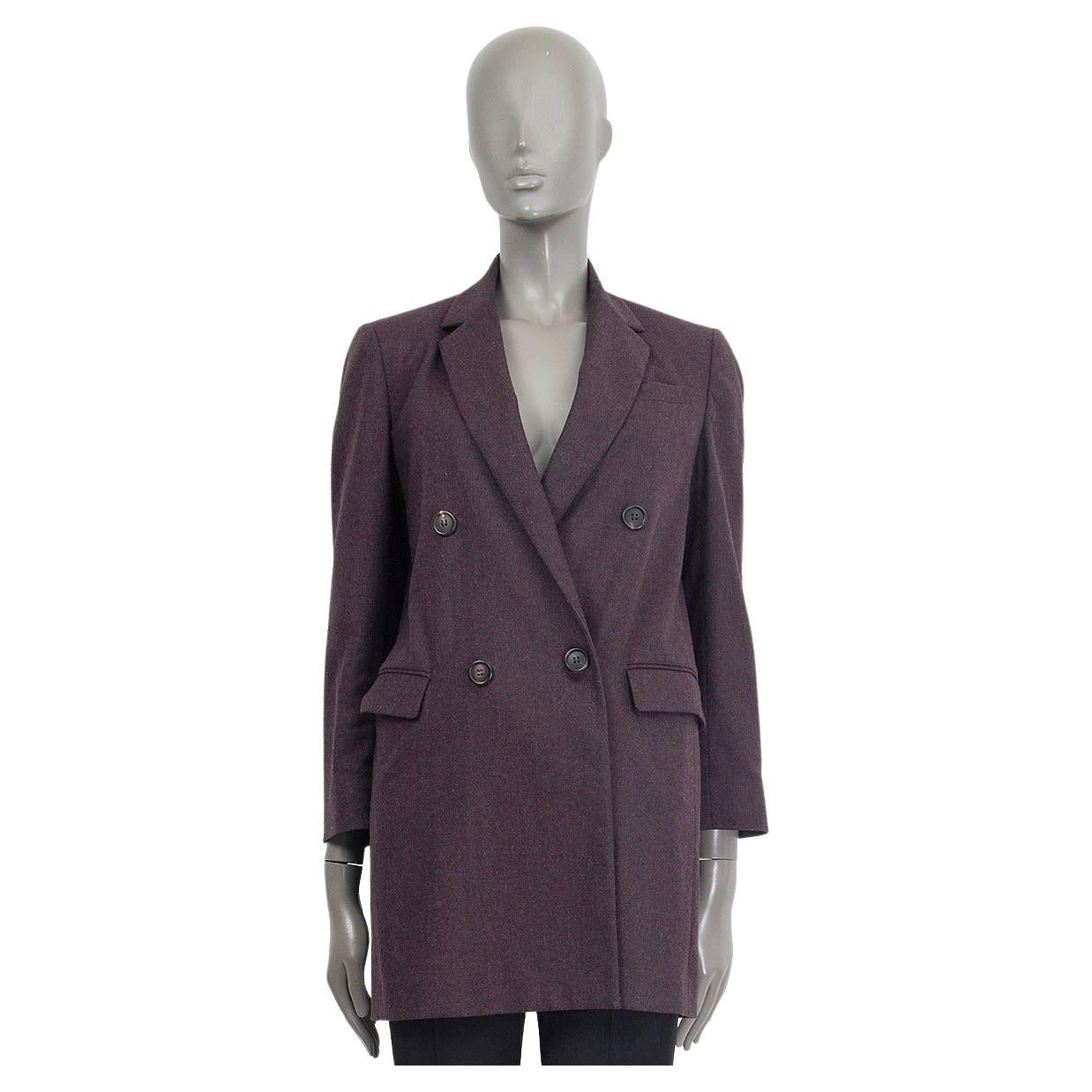 BRUNELLO CUCINELLI purple cotton blend DOUBLE BREASTED Blazer Jacket 42 M For Sale