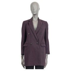 BRUNELLO CUCINELLI purple cotton blend DOUBLE BREASTED Blazer Jacket 42 M