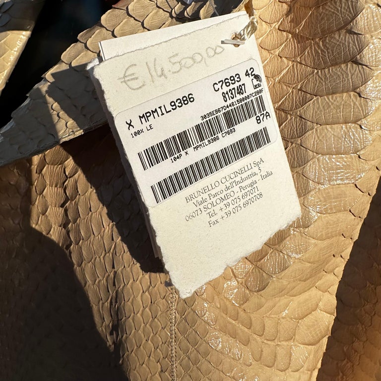 Brunello Cucinelli Python trench coat For Sale at 1stDibs