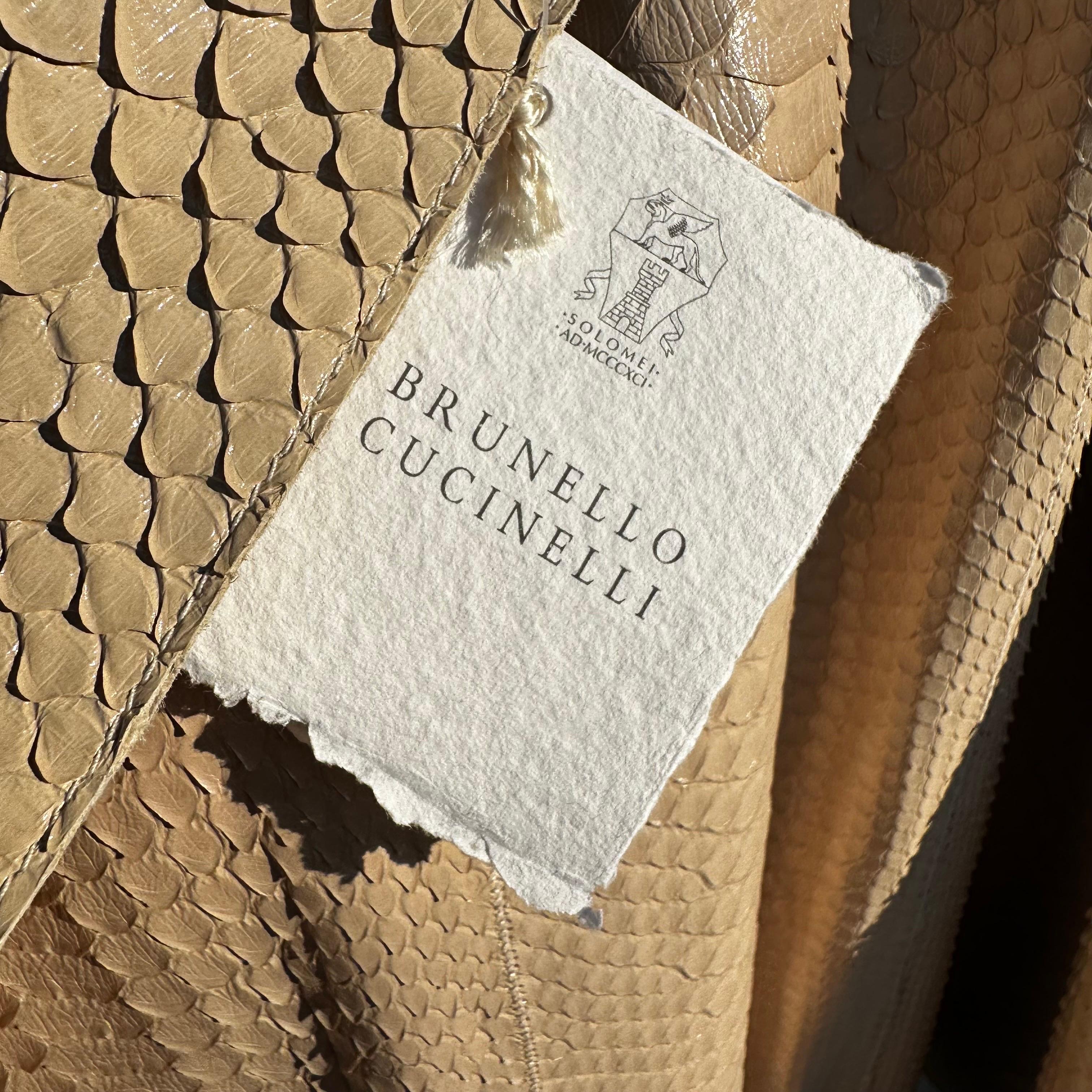 Brunello Cucinelli Python trench coat For Sale 4