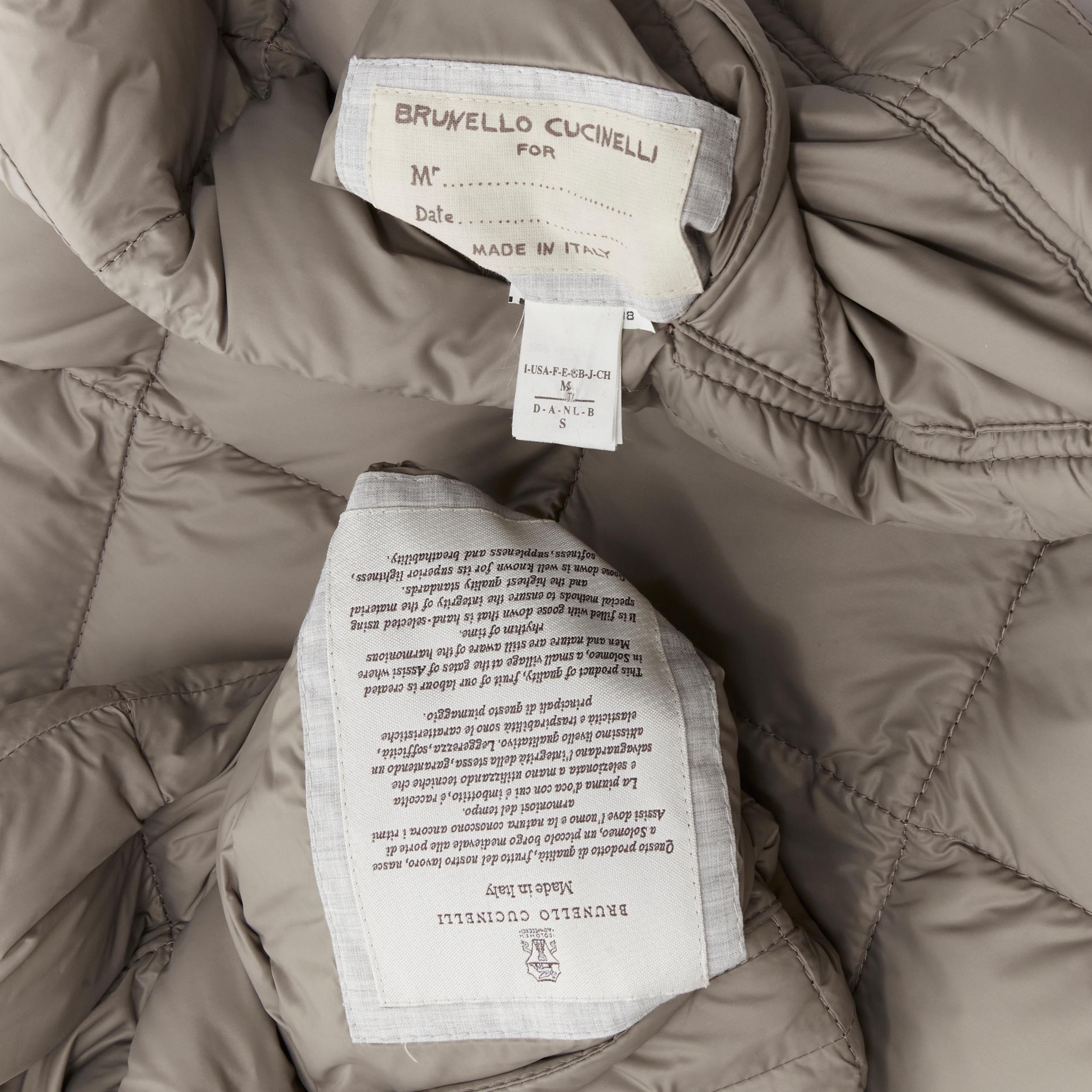 BRUNELLO CUCINELLI Reversible beige & red reversible cotton padded gilet vest M 12