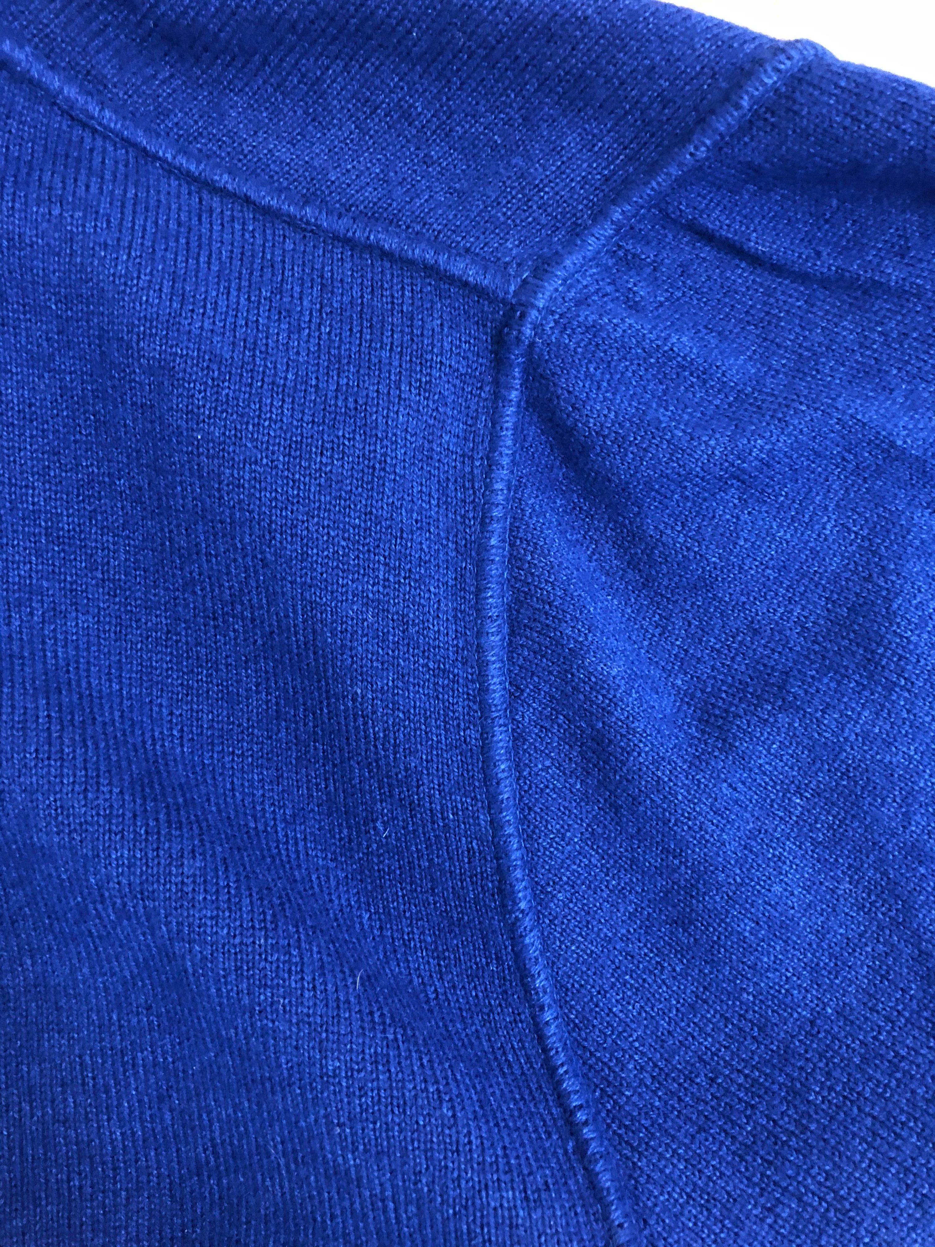 Brunello Cucinelli Royal Blue High Necked Cashmere and Silk Sweater M+ 1