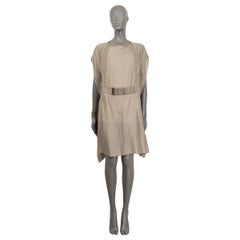 BRUNELLO CUCINELLI sage green silk BELTED TUNIC Dress M