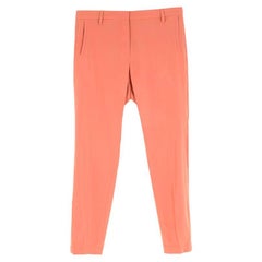 Brunello Cucinelli Salmon Pink Silk Tailored Trousers - US 0