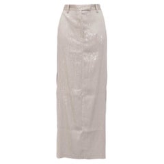 Brunello Cucinelli Sequin-Embellished Maxi Skirt in Beige Acetate