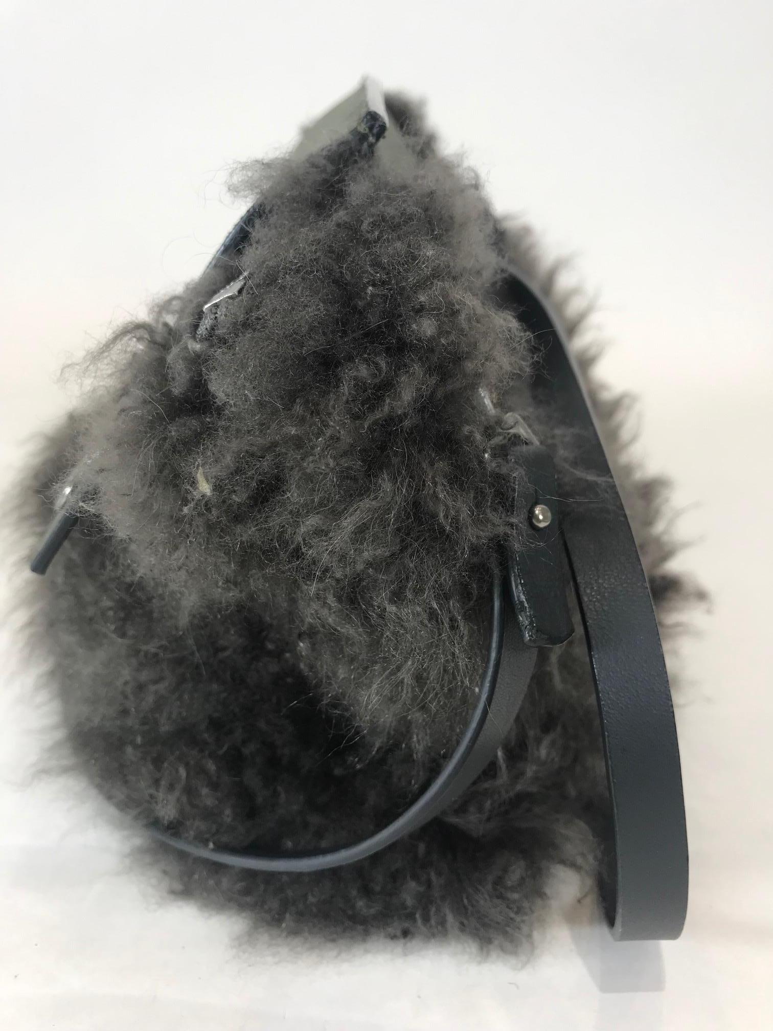 Women's or Men's Brunello Cucinelli Shearling Crossbody Bag For Sale