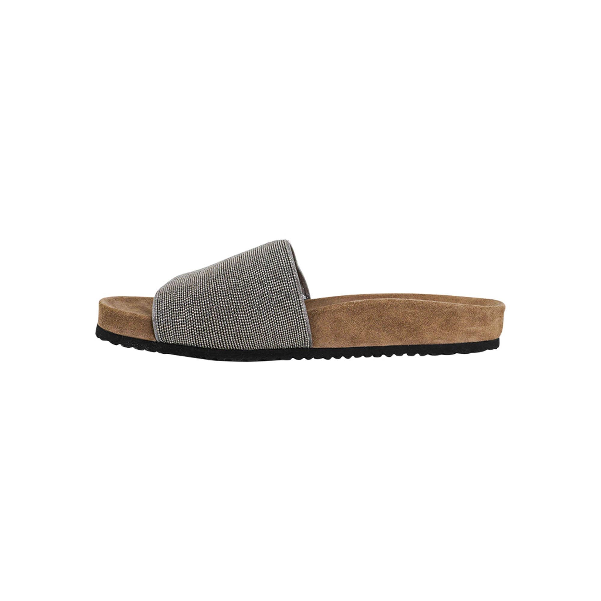 Women's Brunello Cucinelli Shoe Monili Band Flat Pool Sandals Rutenio For Sale