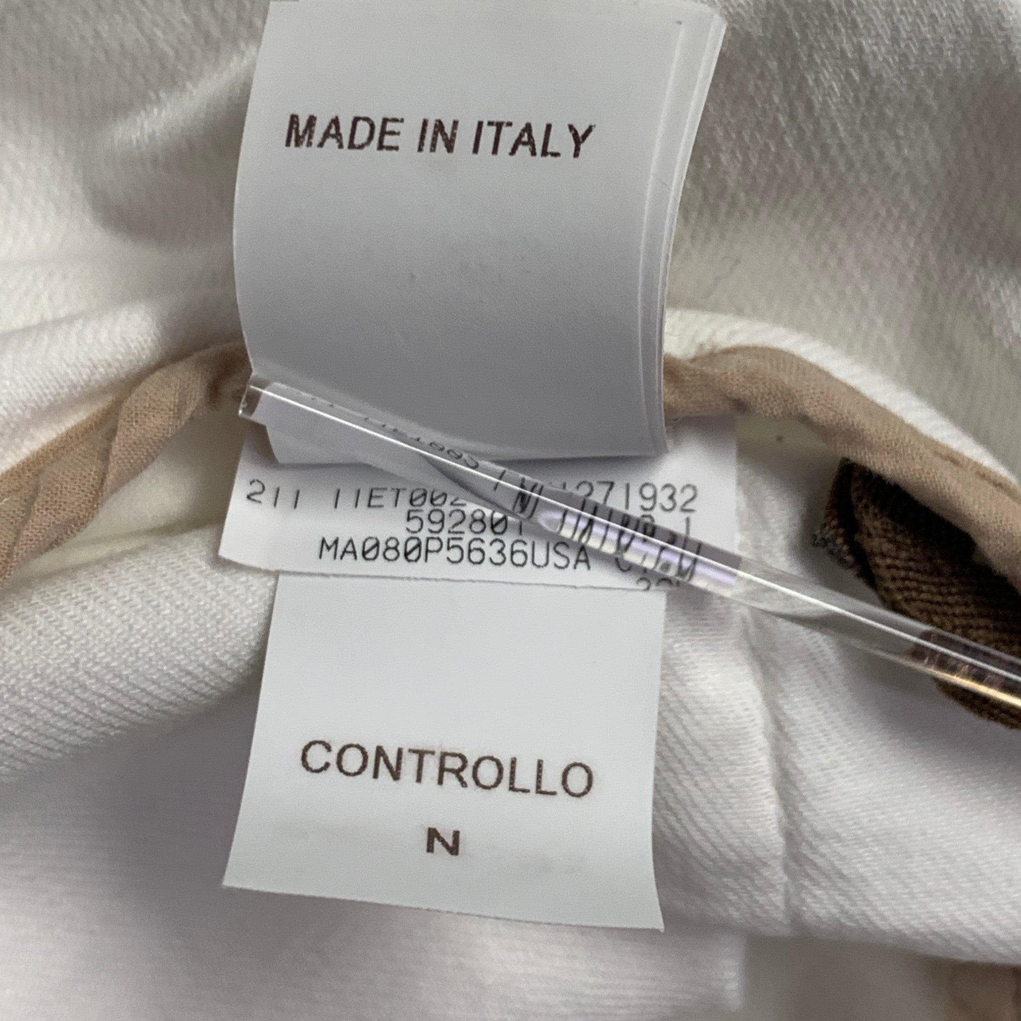 BRUNELLO CUCINELLI Size 0 Cream Cotton Blend Pleated Jeans For Sale 5